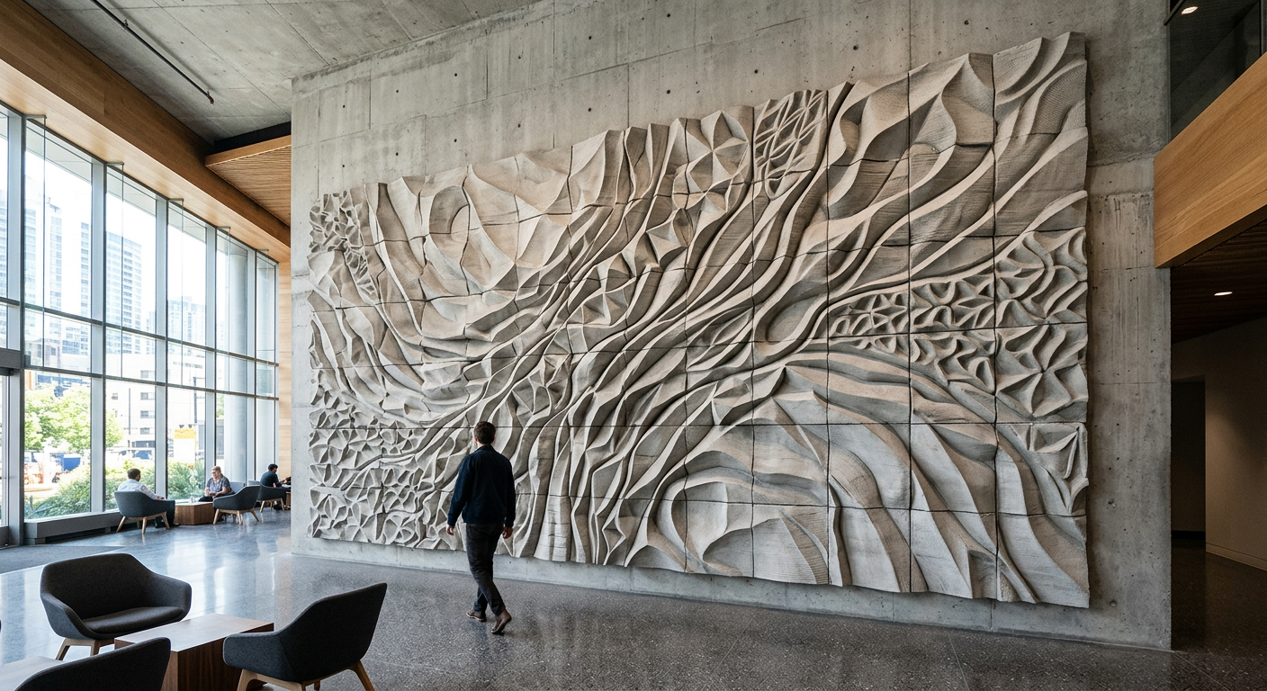 3D printed ceramic feature wall